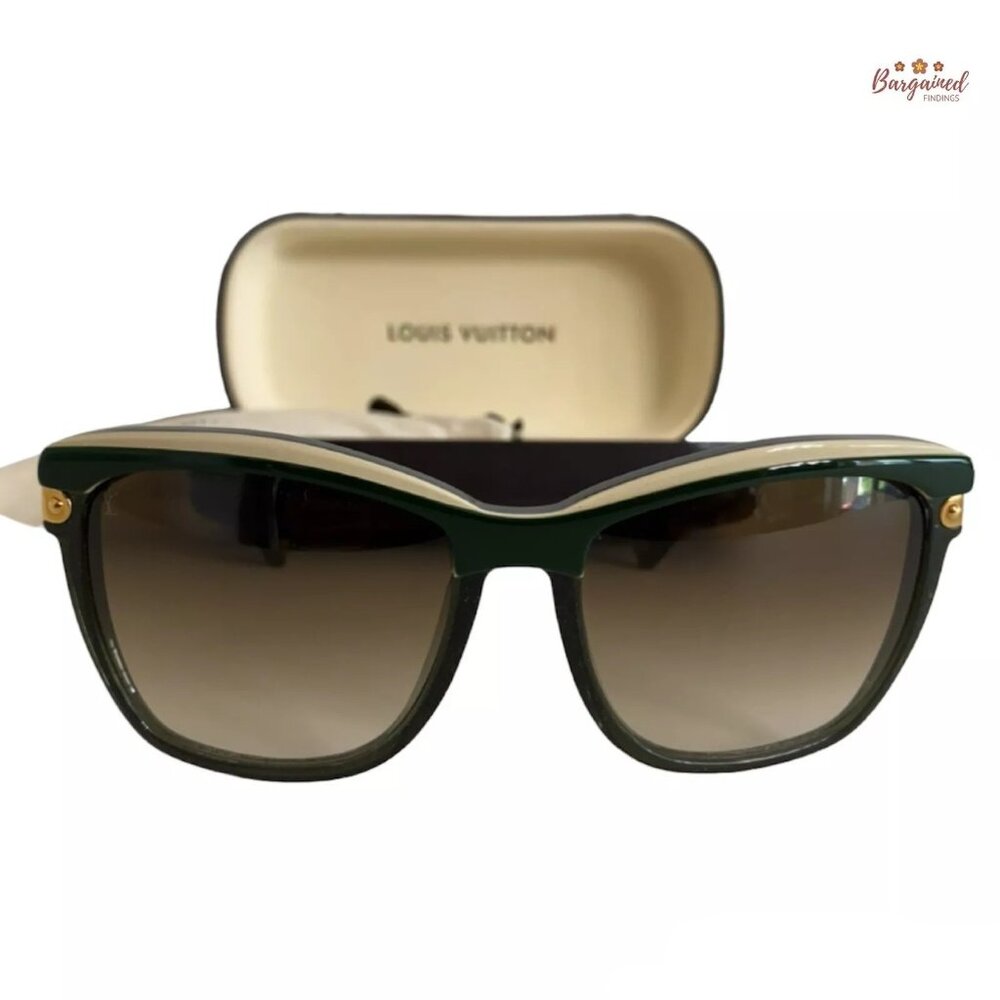 Authentic LOUIS VUITTON Green/Ivory Acetate Frame Ambrosia Sunglasses - Z0602W